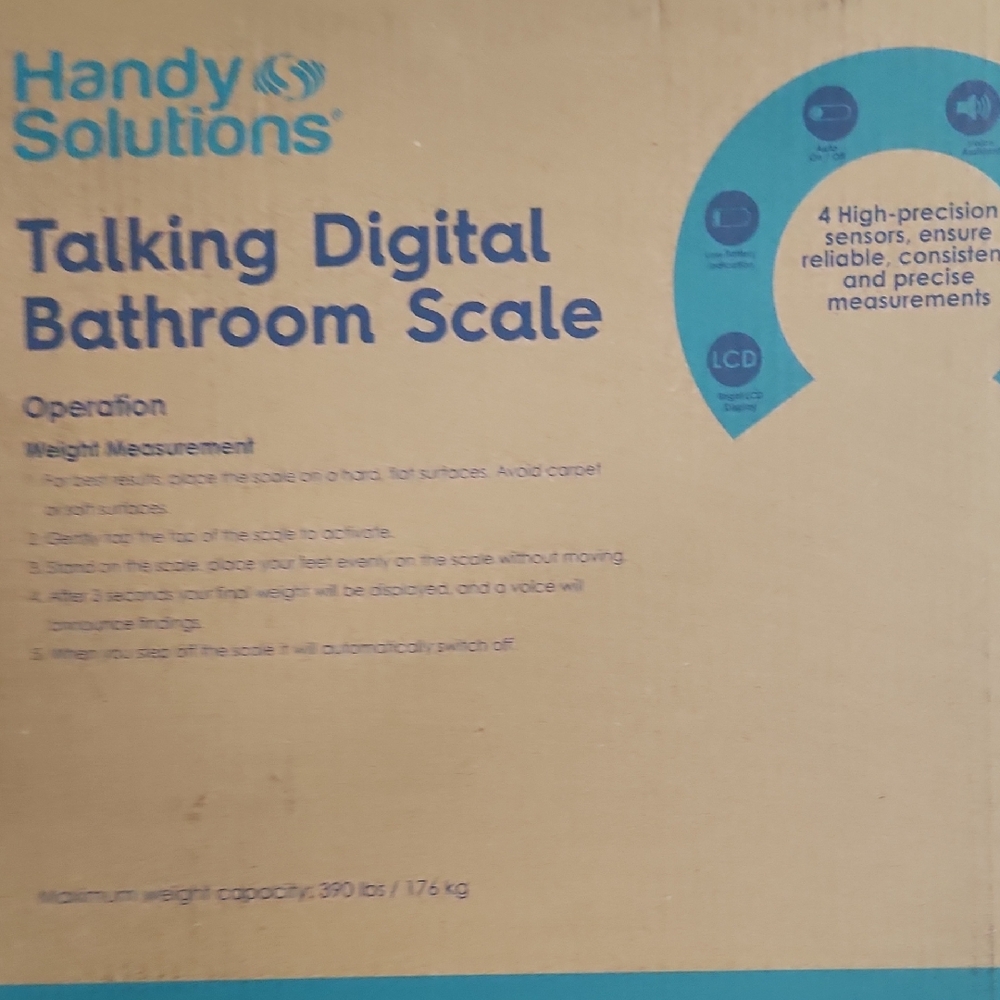 BNIB Handy Solutions Talking Digital Bathroom Scale